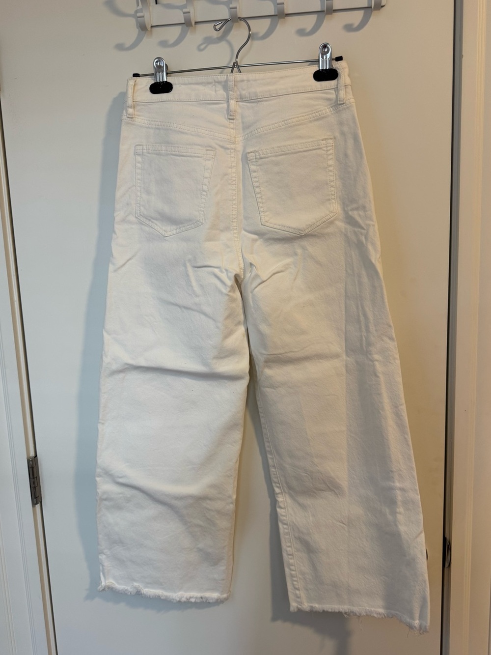 LOFT Cream High-Rise Wide Leg Jeans with Button Front - Picture 2 of 2
